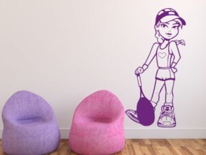 מדבקת קיר | שחקנית טניס