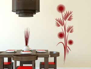 מדבקת גבעולים חדים עם פרחים