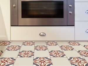 מדבקות אריחים לרצפה | פרח עתיק