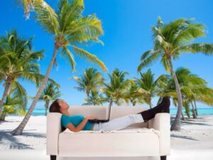 מדבקת טפט | חוף דקלים