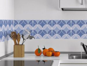 מדבקות אריחים | פרחים סגולים