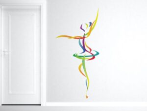 מדבקת קיר | בלרינה צבעונית