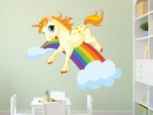 מדבקת קיר | חד קרן צבעוני