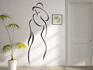 מדבקת קיר אישה עדינה