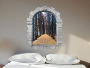 מדבקת חלון עתיק לשביל בפארק