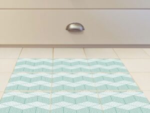 מדבקות אריחים לרצפה | גאומטרי ירוק