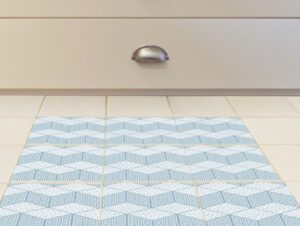 מדבקות אריחים לרצפה | גאומטרי כחול