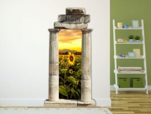 מדבקת שער 3D | שדה חמניות