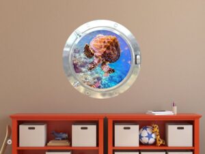 מדבקת קיר | צב בחלון