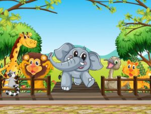 טפט לקיר חיות שמחות