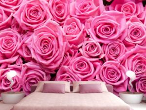 טפט לקיר ורדים ורודים