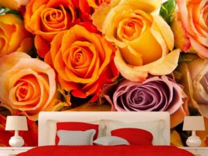 טפט ורדים כתומים