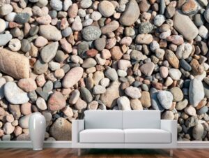 טפט קיר אבנים קטנות