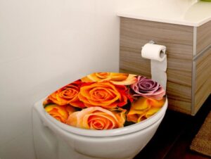 מדבקה למכסה אסלה | ורדים