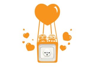 מדבקה למתג | כדור פורח וינשופים