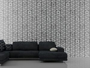 טפט פרחים באפור