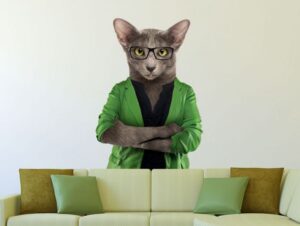 מדבקת חתולה מחושבת