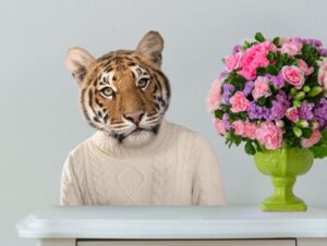 מדבקת קיר | נמר בסוודר