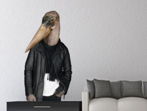 מדבקת קיר | ציפור שחורה