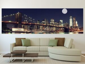 טפט רחב נוף לילי של ניו יורק