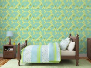 טפט לקיר פיקסלים ירוקים