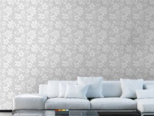 טפט מדבקה | פרחים אפורים