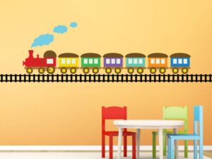 מדבקת קיר | רכבת צבעונית