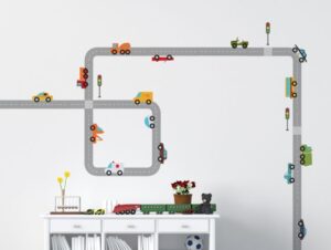 סט מדבקות קיר | כבישים ומכוניות