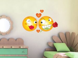 מדבקת קיר | סמיילי מאוהבים