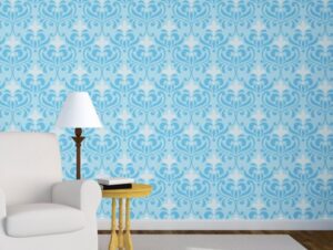 טפט פרחי וינטג׳ בתכלת