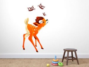 מדבקת במבי מתוקה צבעונית