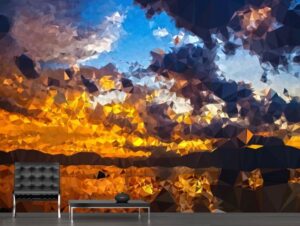 מדבקת טפט | נוף פוליגונלי