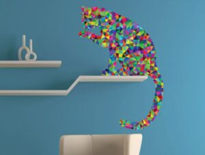 מדבקת חתול גאומטרי