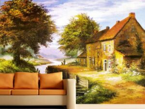 טפט בקתה ליד נהר