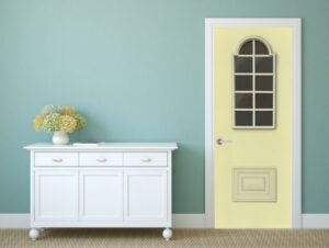 מדבקה לדלת | כפרי צהוב