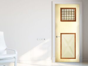 מדבקה לדלת חלון זכוכית ומסגרת זהב