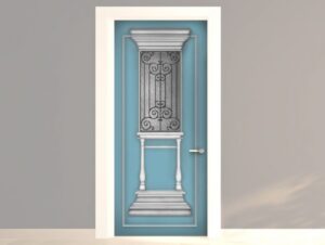 מדבקה לדלת בסגנון יווני עתיק טורקיז