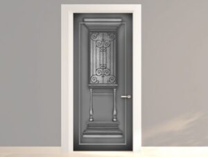 מדבקה לדלת בסגנון יווני עתיק אפור כהה