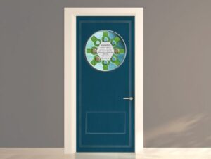 טפט לדלת ברכת הבית גווני כחול