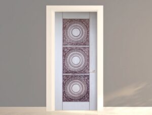 מדבקה לדלת מתכת מעוטרת