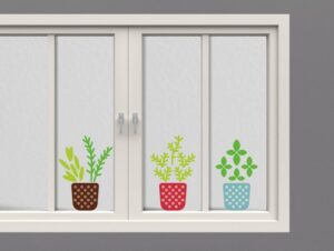 מדבקות עציצים צבעוניים לקישוט הבית