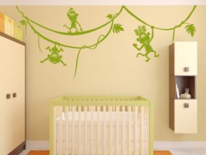 מדבקת קיר לחדר ילדים - קופים