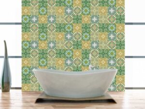 טפט אריחים רטרו לאמבטיה