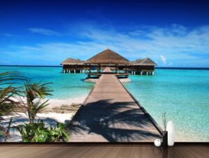 טפט נוף המשקיף על ים טרופי