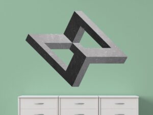 מדבקת קיר | פרפר מתכת