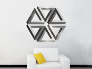 מדבקת קיר | פרח מטאלי