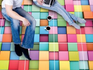 מדבקות אריחים לרצפה | קוביות 3D