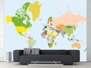 טפט קיר - מפת עולם