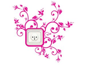 מדבקה למתג | סילסול פרחוני