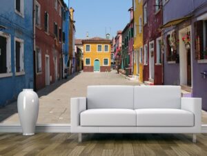 טפט קיר - בתים צבעונים